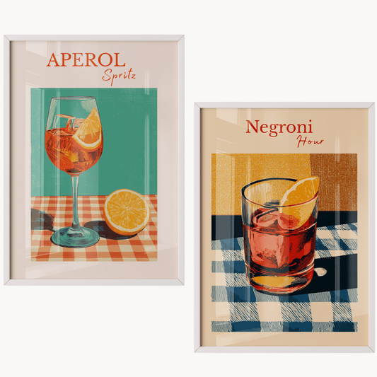 Poster Set „Aperitivo Time“ – Stilvolle Drinks für dein Zuhause