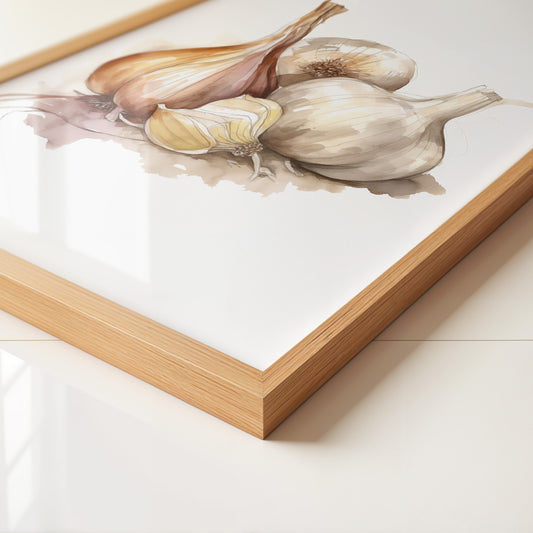 Zwiebeln und Knoblauch Aquarell