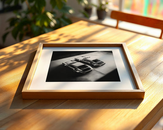 Porsche Duo Draufsicht S/W