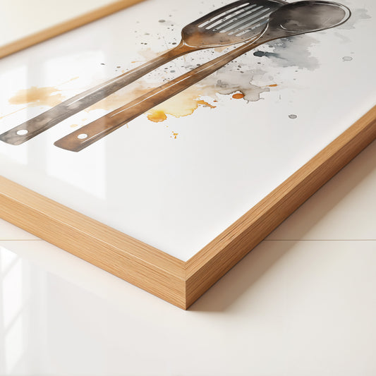 Küchenbesteck Aquarell spritzig