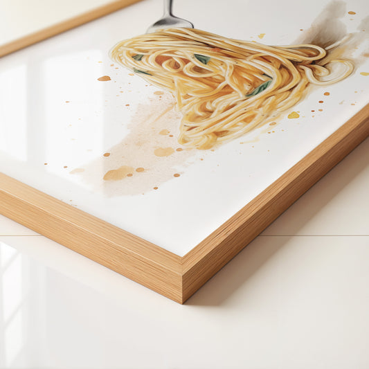 Spaghetti Gabel Aquarell