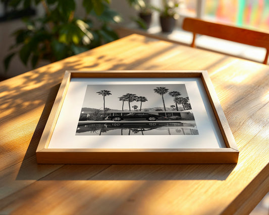 Porsche Palmen S/W Reflexion