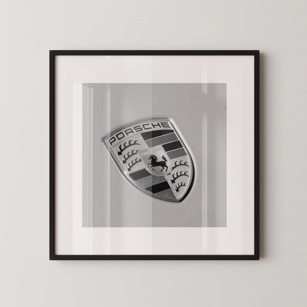 Porsche Logo Schwarz-Weiß