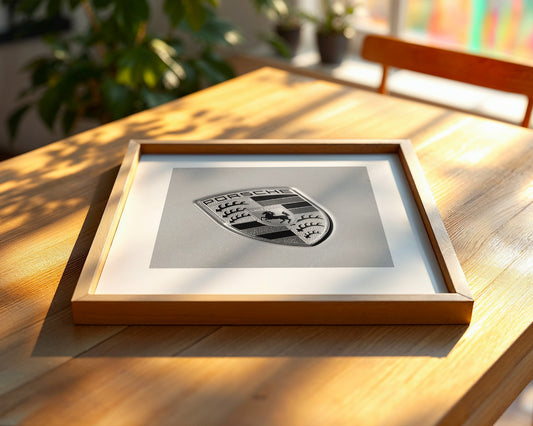 Porsche Logo Schwarz-Weiß