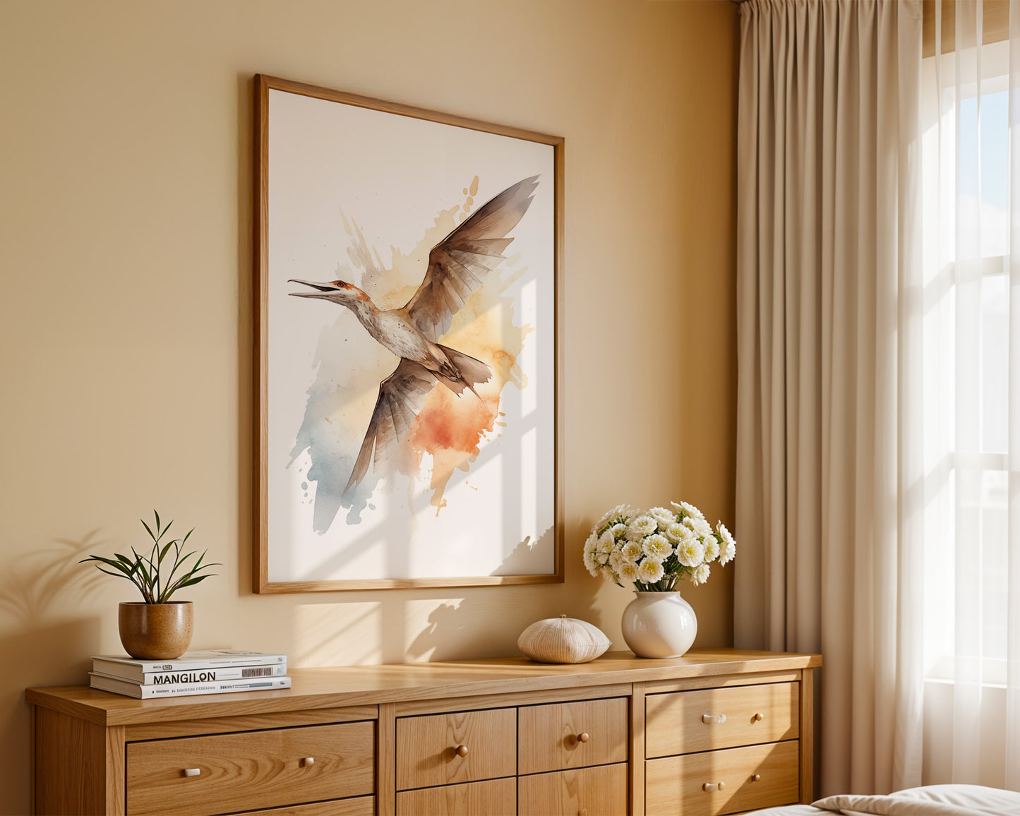 Fliegender Vogel Aquarellfarben