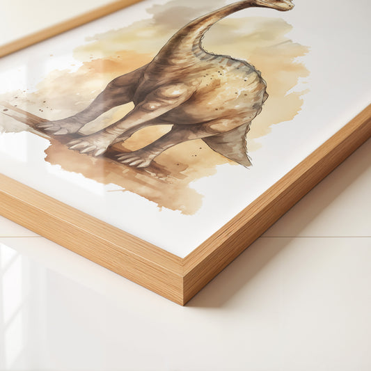 Dinosaurier Aquarell Braun