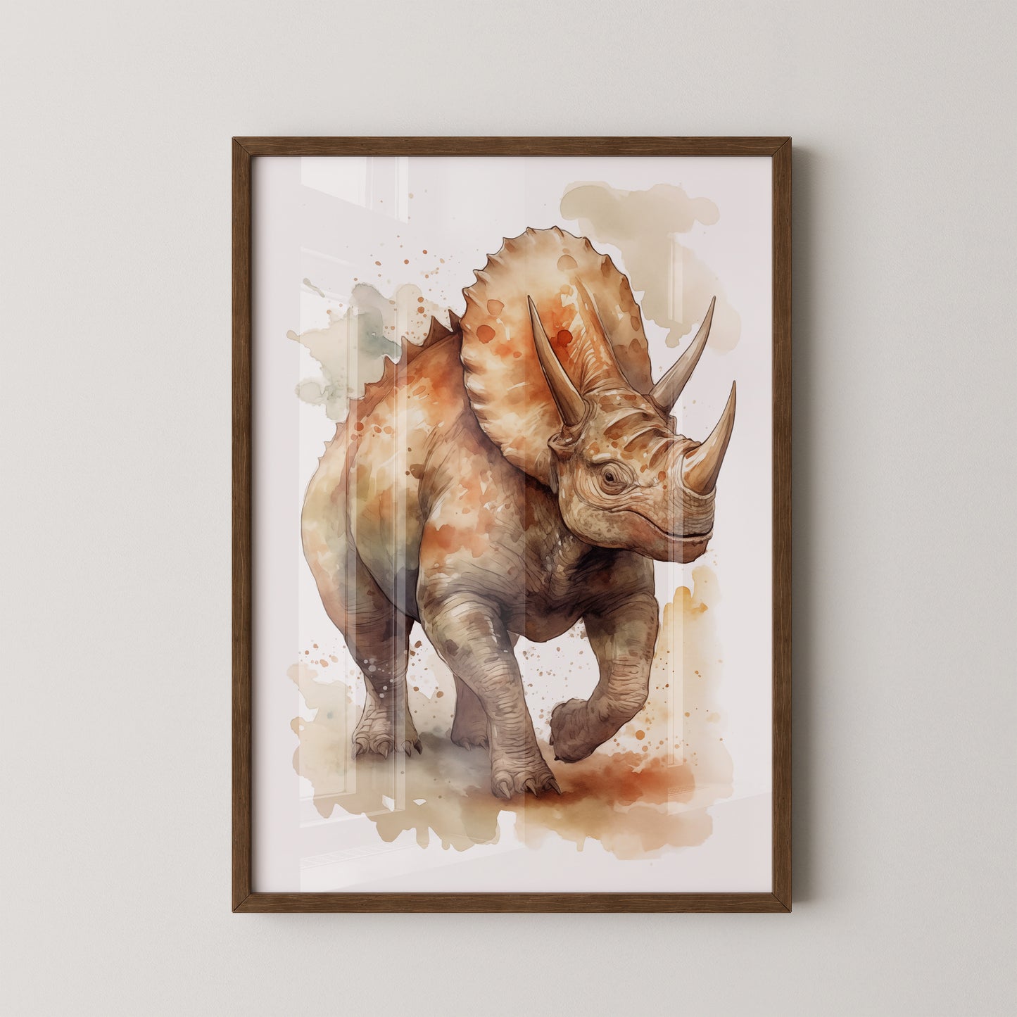 Triceratops Aquarell Kunstwerk