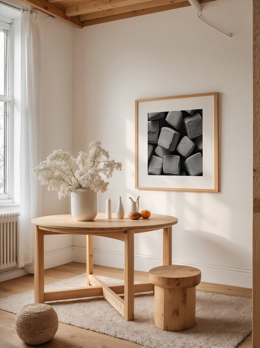 Schaumwürfel Nahaufnahme Grau