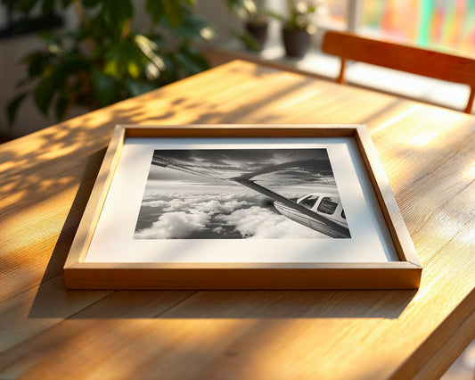 Flugzeug Wolken Schwarzweiß