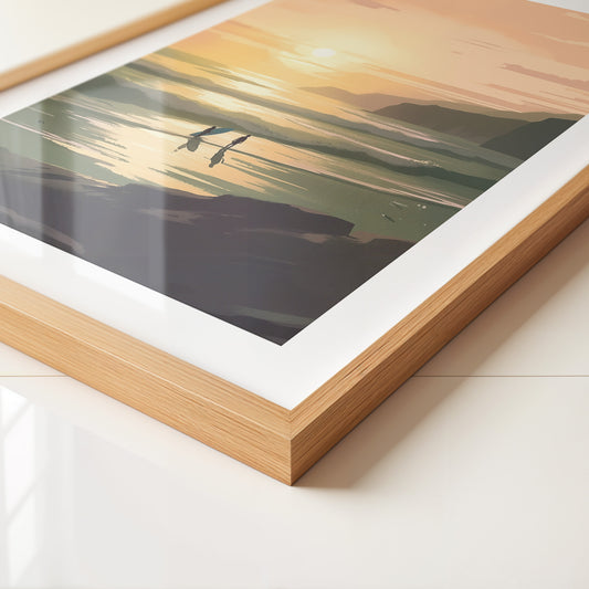 Surfer Sonnenuntergang pastell