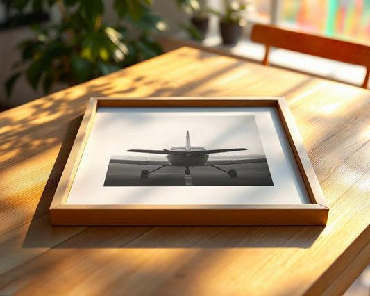 Flugzeugheck Schwarzweiß