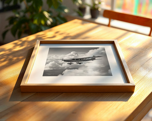 Flugzeug Wolken Schwarzweiß