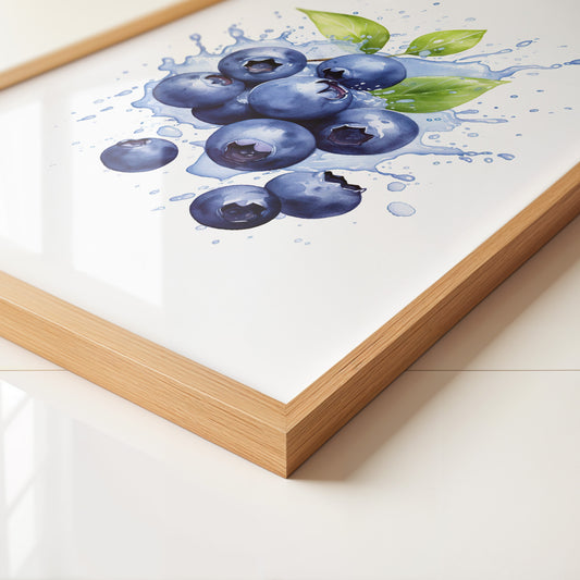 Blaubeeren Splash Aquarell