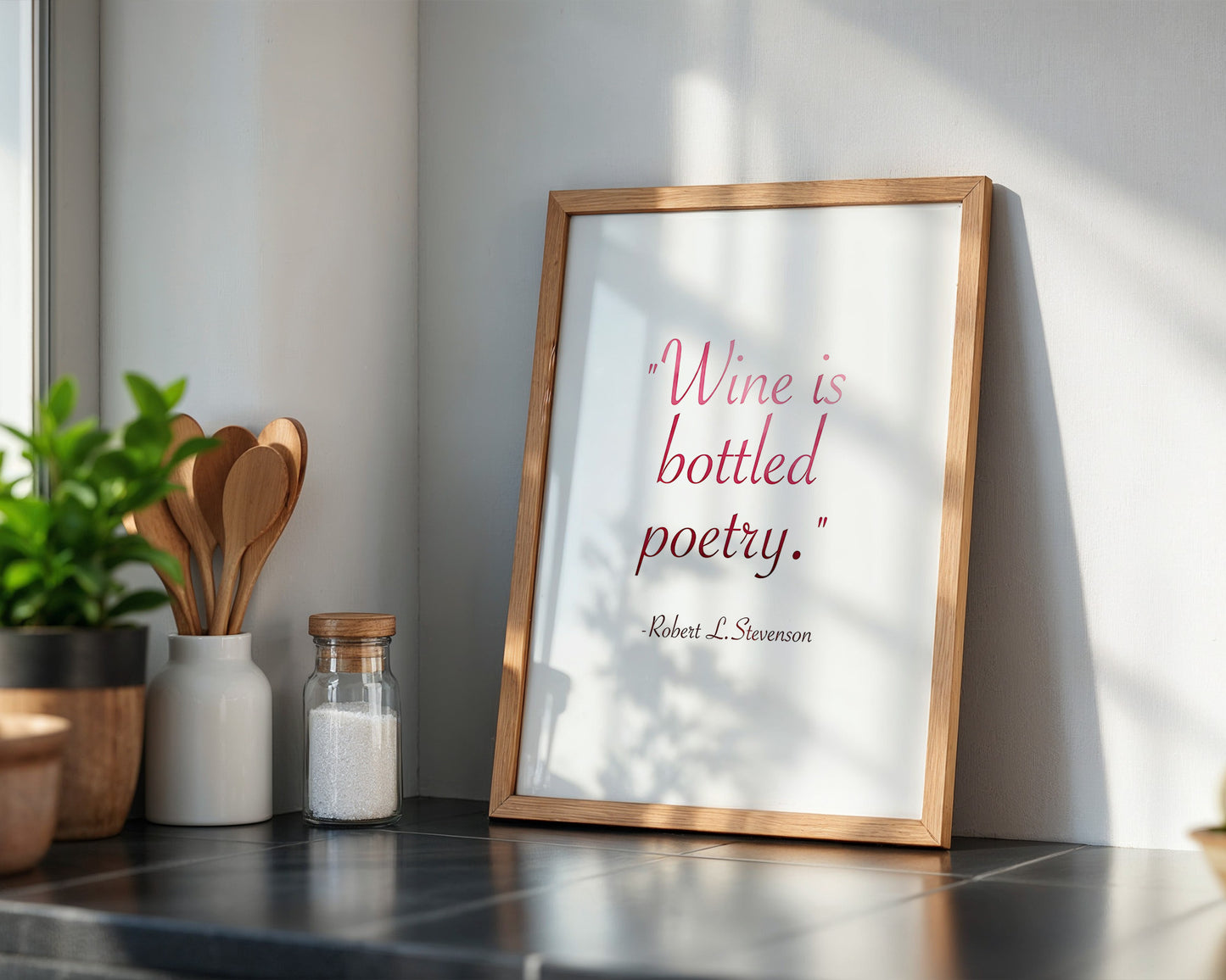 Wein Zitat Rote Schrift