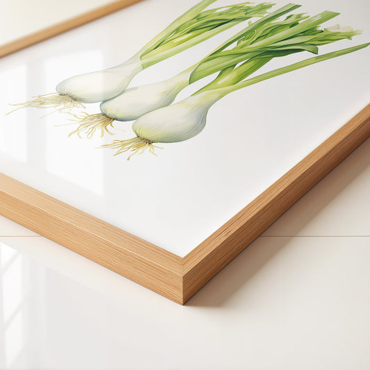 Frühlingszwiebeln Aquarell grün