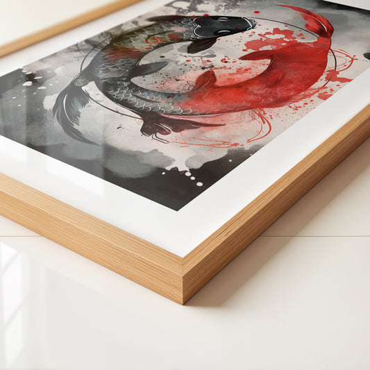 Koi Fische Rot Schwarz Splatter