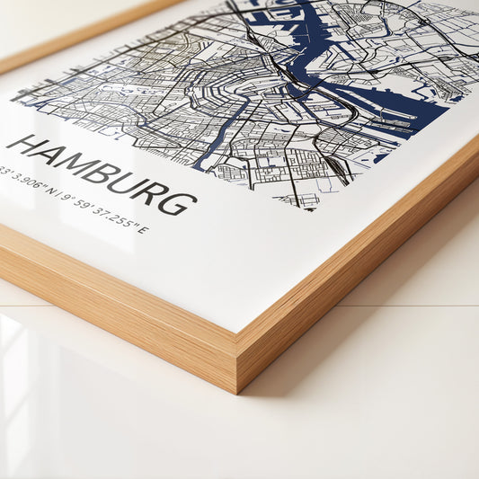 Hamburg Stadtplan minimalistisch
