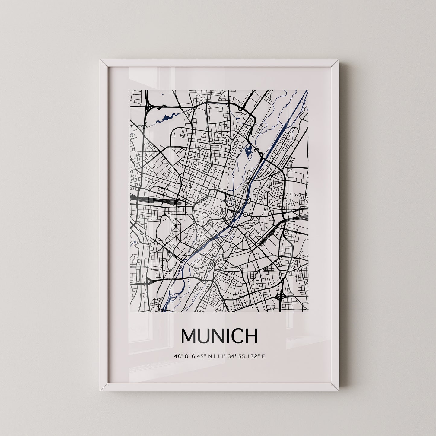 München Stadtplan minimalistisch