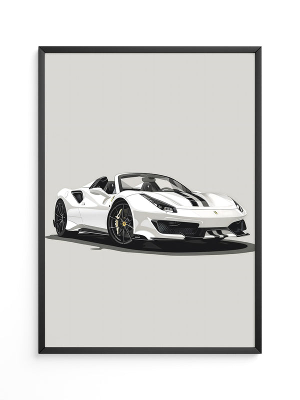 Weiße Kraft – Moderne Sportwagen-Illustration