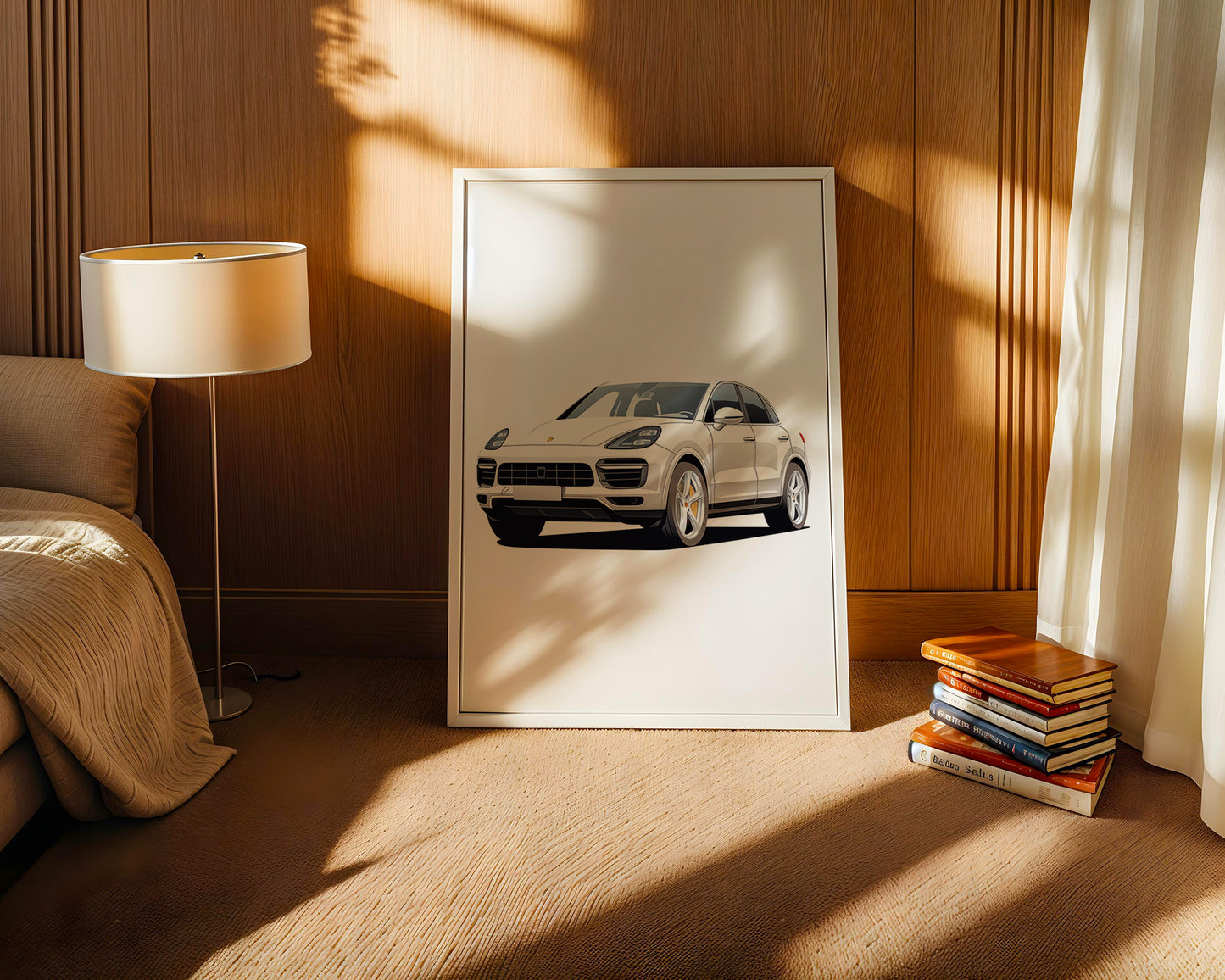 Porsche weiß modern Illustration