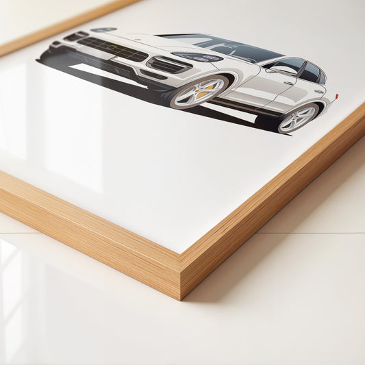 Porsche weiß modern Illustration