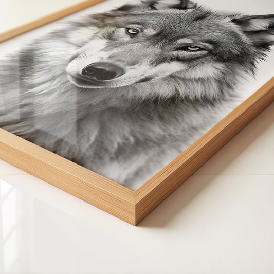 Wolf Porträt Nahaufnahme S/W