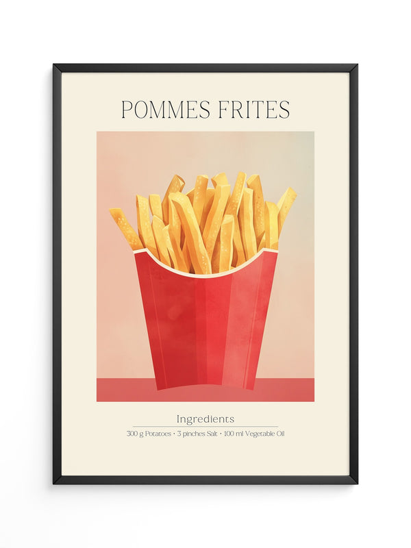 Pommes Frites Illustration Retro