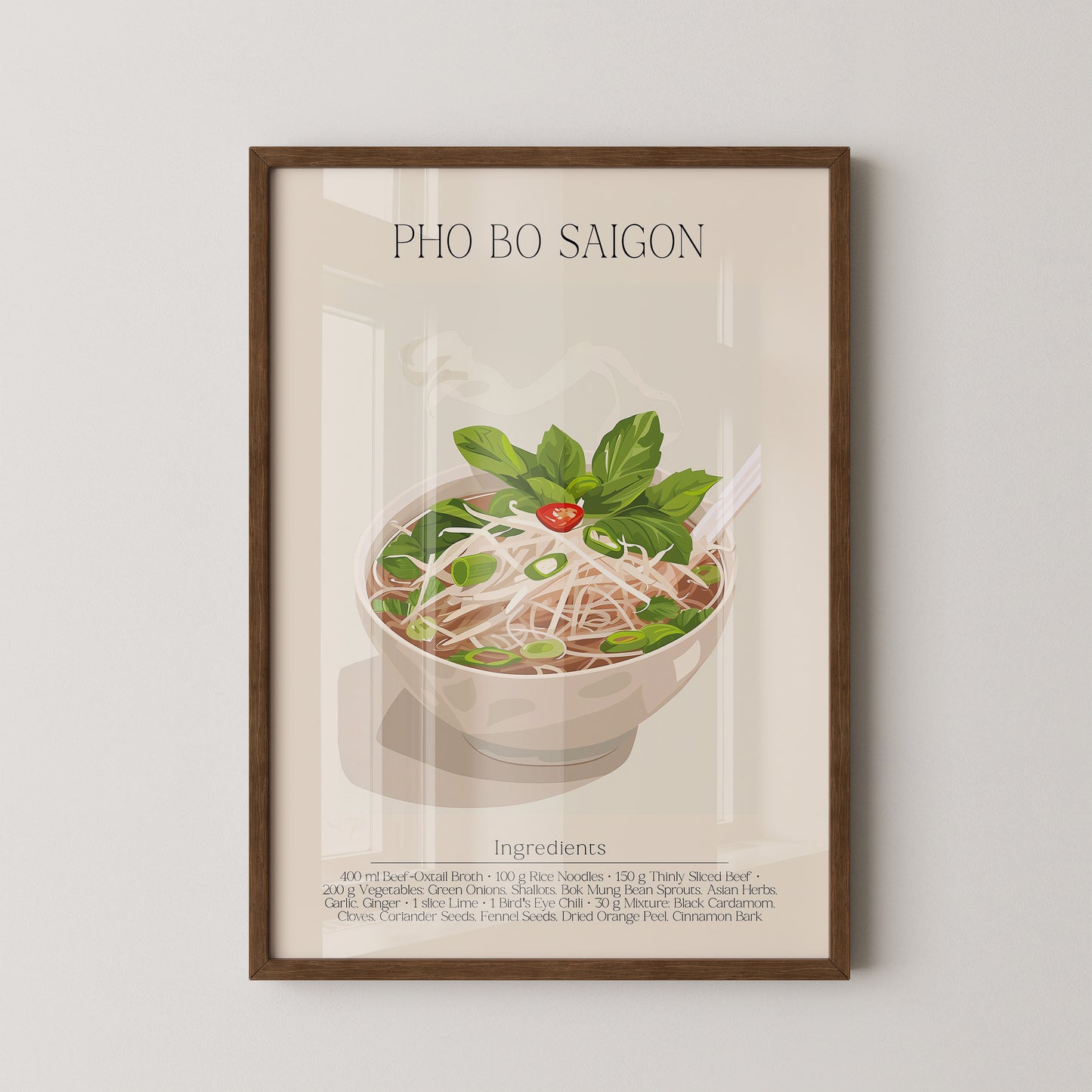 Pho Bo Kräuter Illustration