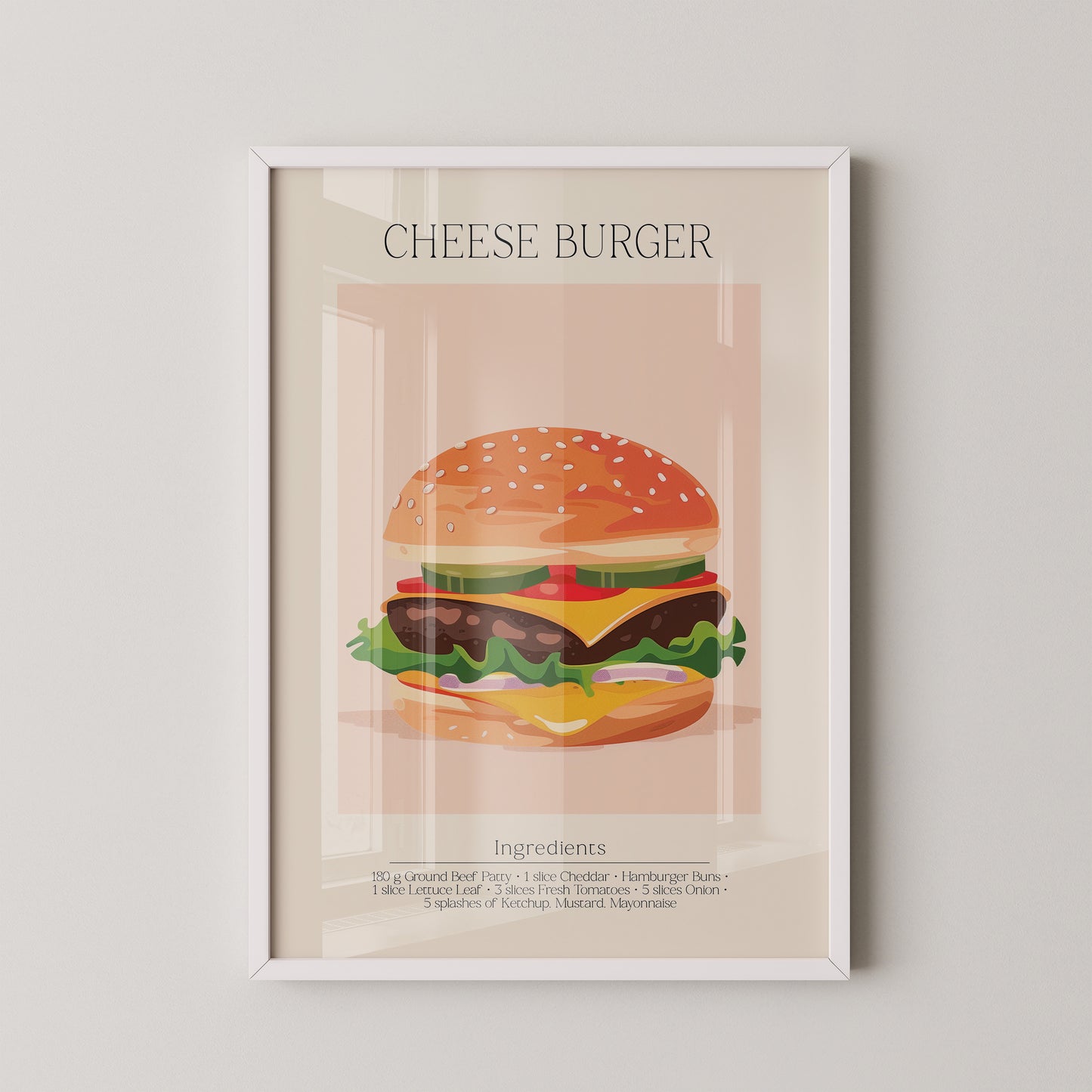 Cheeseburger Grafik Pastell