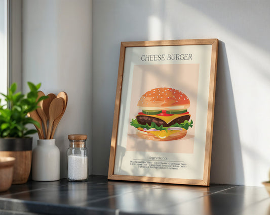 Cheeseburger Grafik Pastell