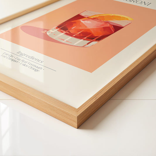 Negroni Cocktail Orange Illustration