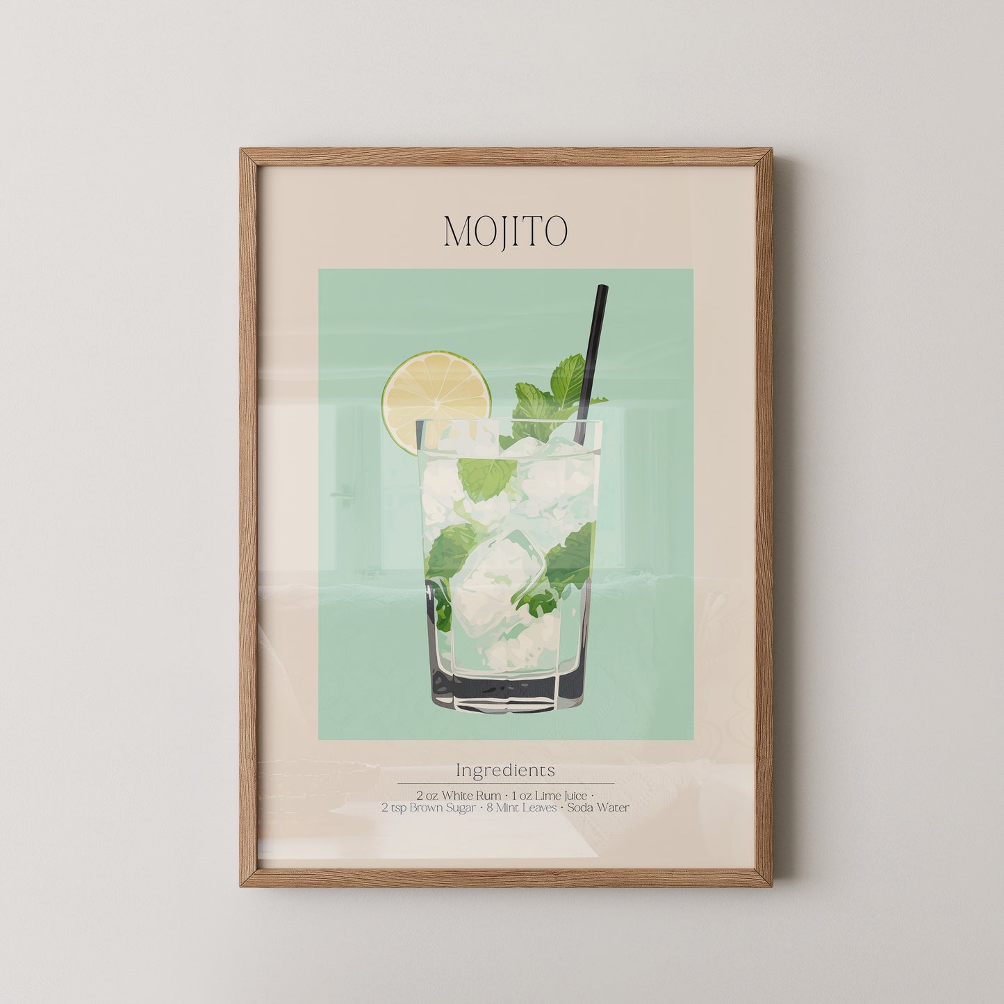 Mojito Glas Eisfrisch Retro