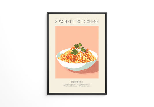 Spaghetti Bolognese Pastellfarben