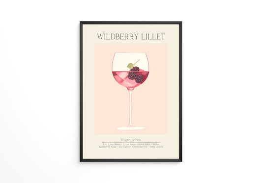 Weinglas Beeren minimalistisch