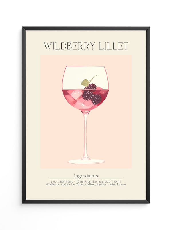 Weinglas Beeren minimalistisch