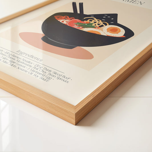 Ramen Schüssel Illustration Retro