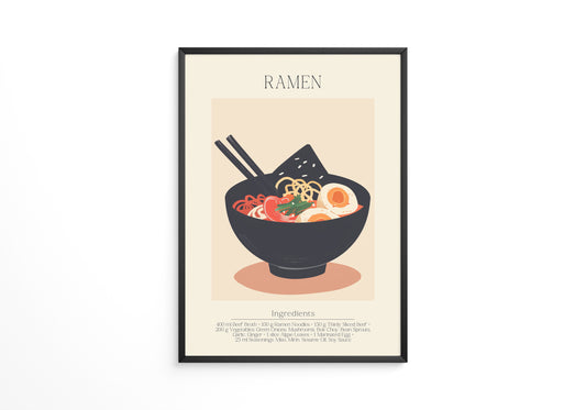 Ramen Schüssel Illustration Retro