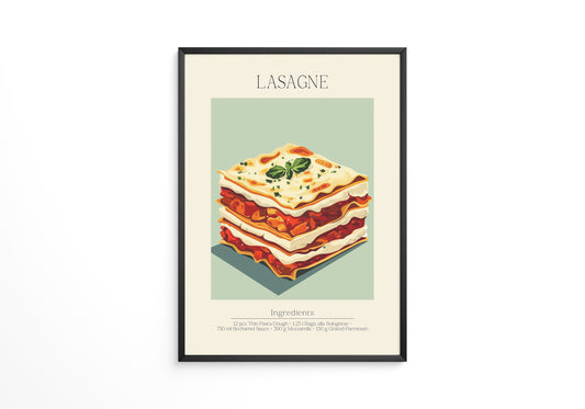 Lasagne Illustration Pastellfarben