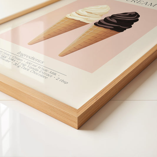 Eiswaffeln Vanille Schoko Pastell