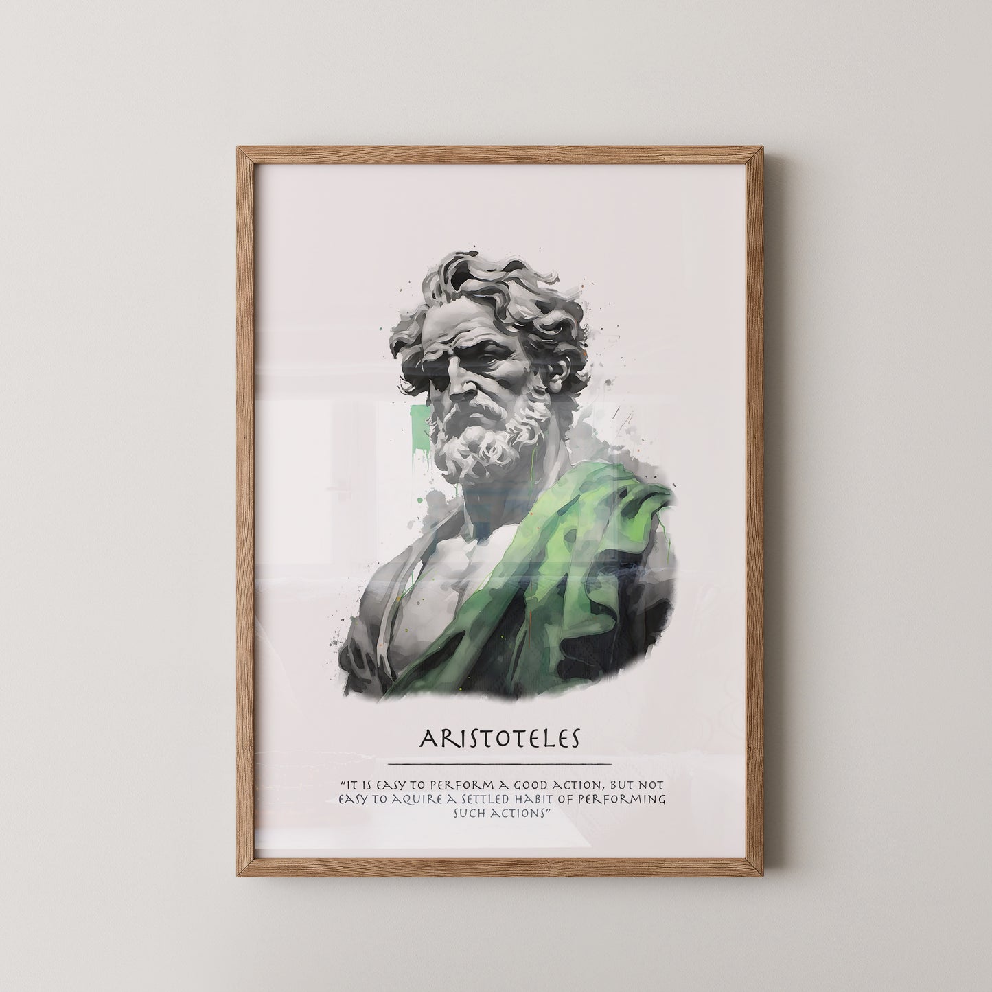 Philosoph Statue Grüne Akzente