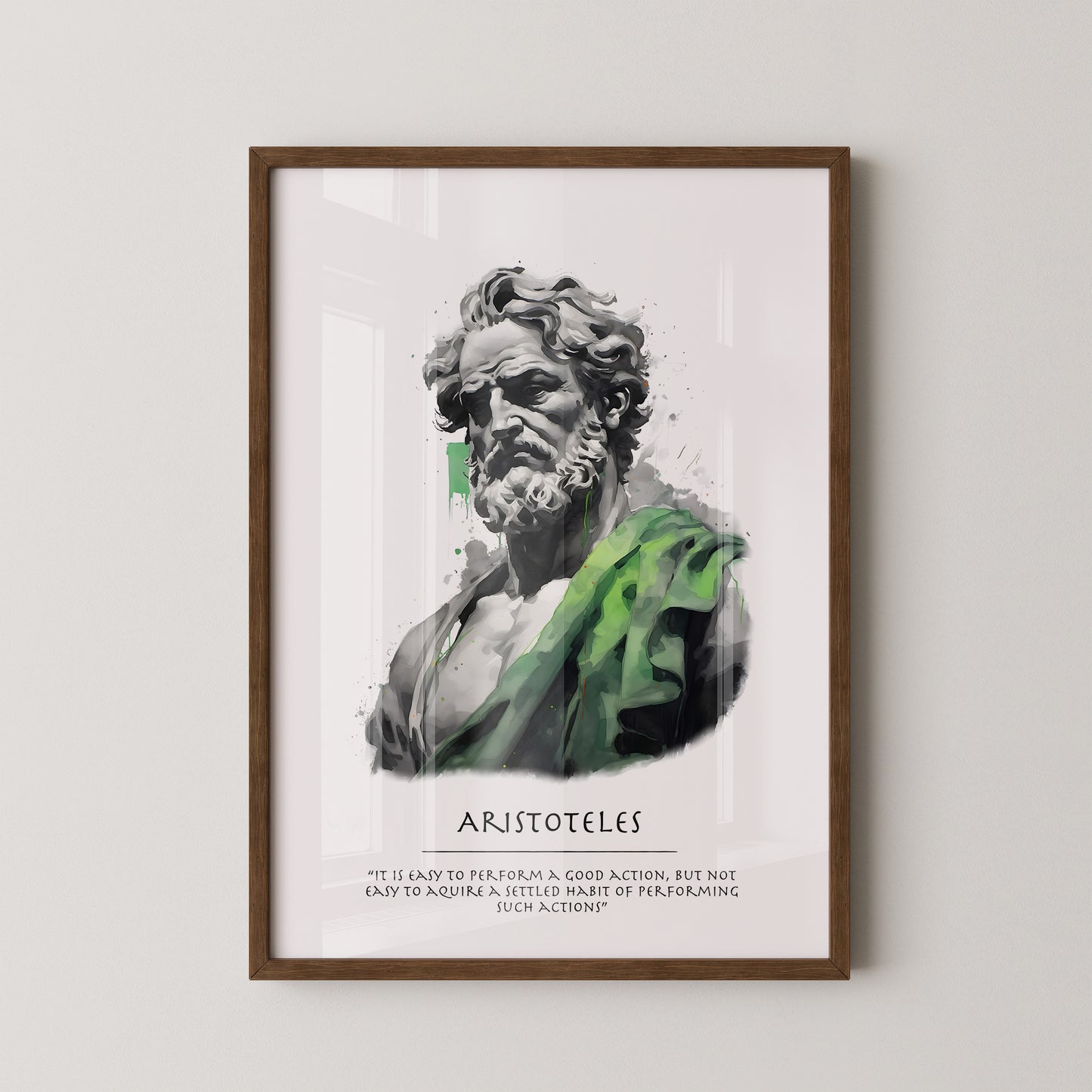 Philosoph Statue Grüne Akzente
