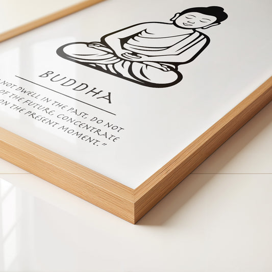 Buddha Meditierend Schwarz-Weiß