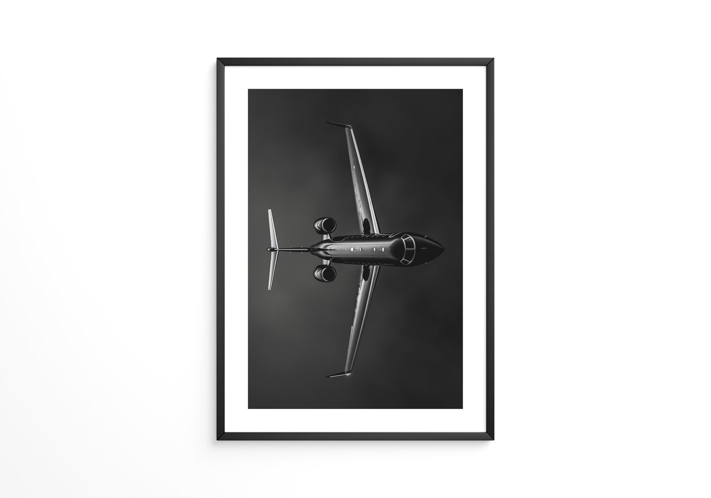 Flugzeug Schwarz Draufsicht