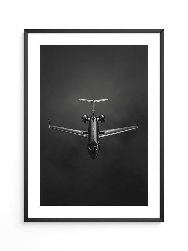Flugzeug Draufsicht Schwarz-Weiß