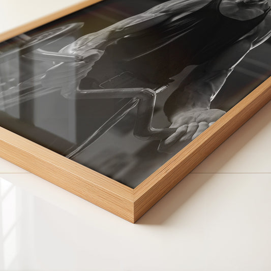 Bodybuilder Hantel Schwarzweiß