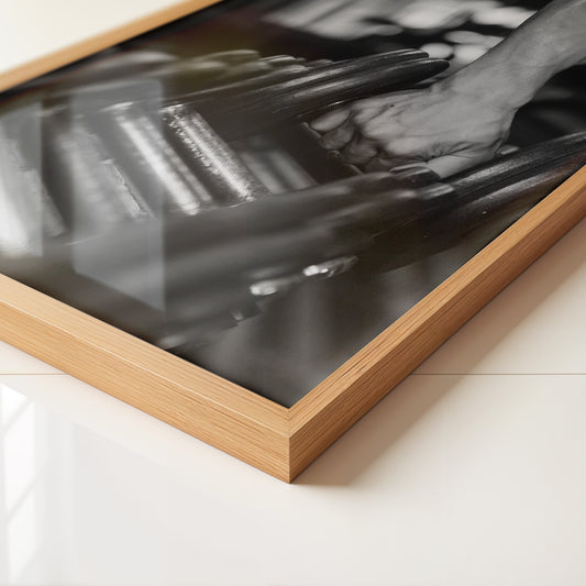 Kurzhantel Hand kraftvoll Schwarzweiß