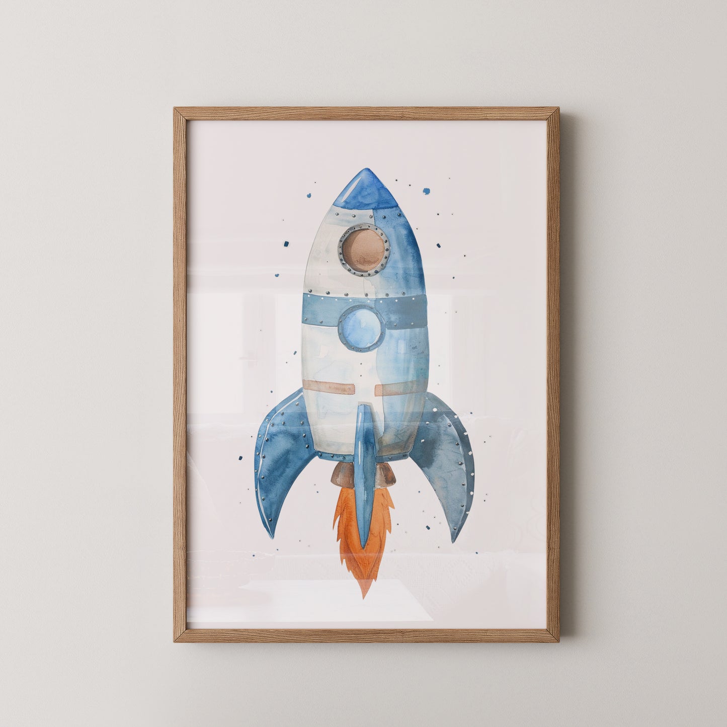 Rakete Aquarell himmelblau