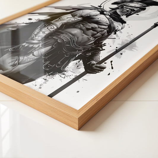 Spartaner Krieger schwarzweiß