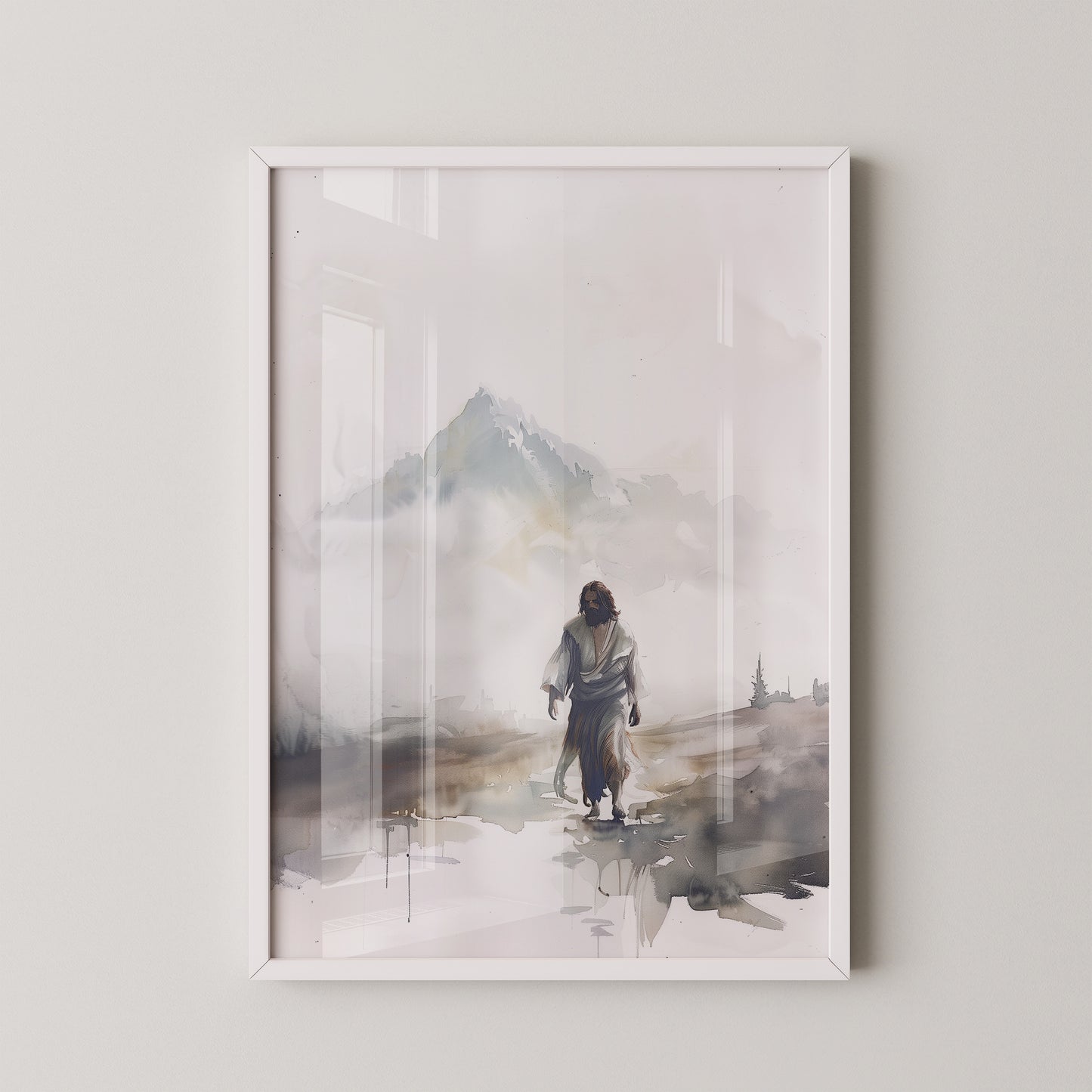 Gestalt im Nebel Aquarell