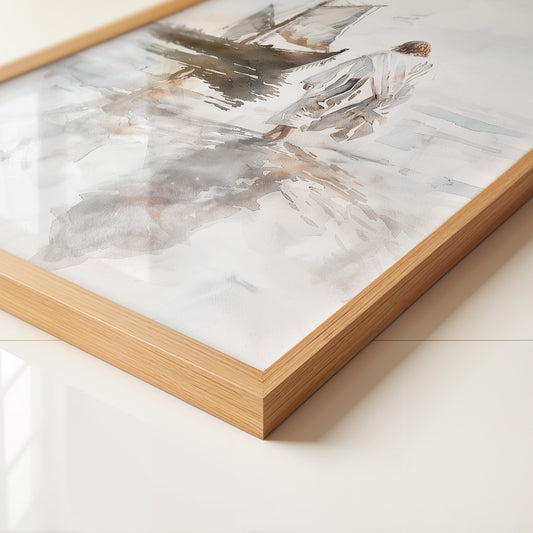 Mensch Schiff Aquarellstil